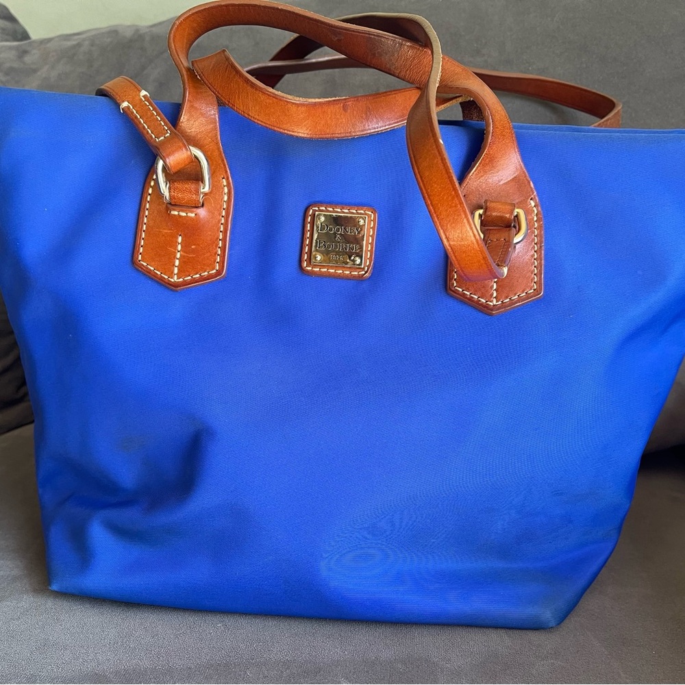 Dooney & Bourke Blue and Brown Tote